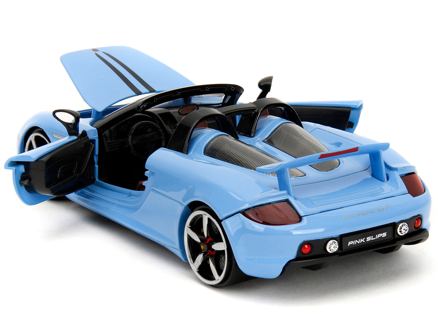 Porsche Carrera GT Convertible Blue with Black Stripes "Pink Slips" Series 1/24 Diecast Model Car by Jada <h2>Porsche Jada</h2> <p>High-quality perfect for collectors and enthusiasts. Features detaile