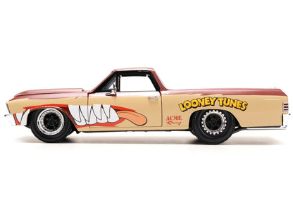 1967 Chevrolet El Camino Brown and Beige with Graphics Tasmanian Devil (Taz) Diecast Figure "Looney Tunes" "Hollywood Rides" Series 1/24 Model Car by Jada <h2>1967 Jada</h2> <p>High-quality perfect fo
