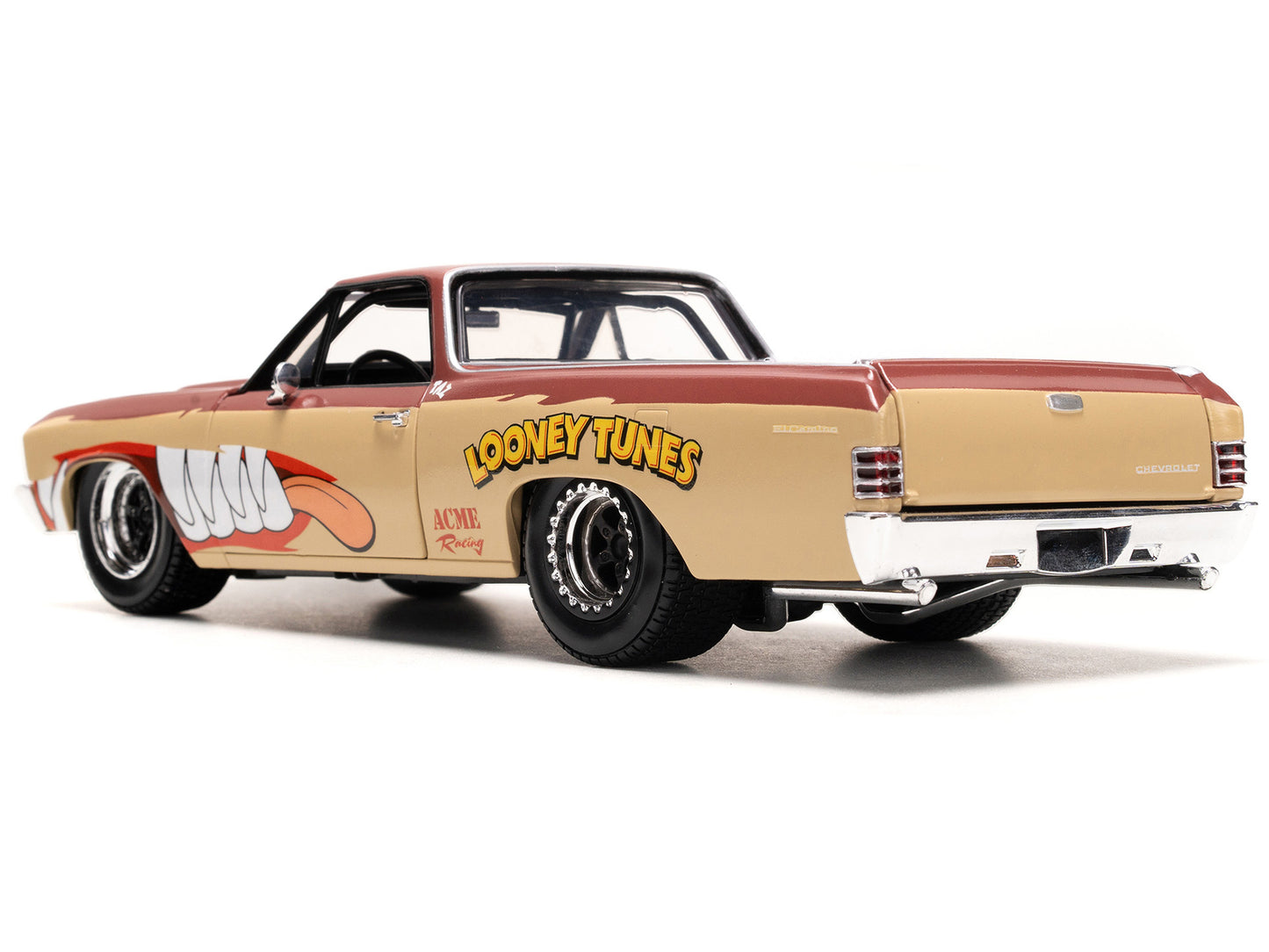 1967 Chevrolet El Camino Brown and Beige with Graphics Tasmanian Devil (Taz) Diecast Figure "Looney Tunes" "Hollywood Rides" Series 1/24 Model Car by Jada <h2>1967 Jada</h2> <p>High-quality perfect fo