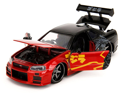 2002 Nissan Skyline GT-R (R34) RHD (Right Hand Drive) Red Metallic and Black "Godzilla vs. Destoroyah" (1995) Movie "Hollywood Rides" Series 1/24 Diecast Model Car by Jada <h2>2002 Jada</h2> <p>High-q