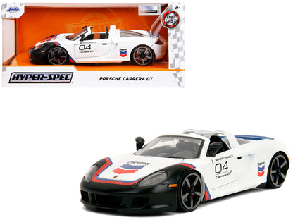 Porsche Carrera GT Convertible #04 "Chevron" White with Graphics "Hyper-Spec" Series 1/24 Diecast Model Car by Jada <h2>Porsche Jada</h2> <p>High-quality perfect for collectors and enthusiasts. Featur