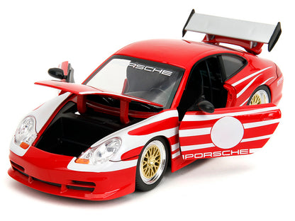 Porsche 911 GT3 (996) Red with White Graphics "Hyper-Spec" Series 1/24 Diecast Model Car by Jada <h2>Porsche Jada</h2> <p>High-quality perfect for collectors and enthusiasts. Features detailed interio
