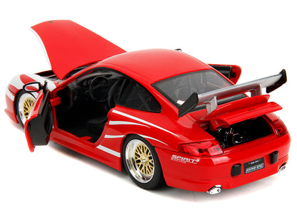 Porsche 911 GT3 (996) Red with White Graphics "Hyper-Spec" Series 1/24 Diecast Model Car by Jada <h2>Porsche Jada</h2> <p>High-quality perfect for collectors and enthusiasts. Features detailed interio