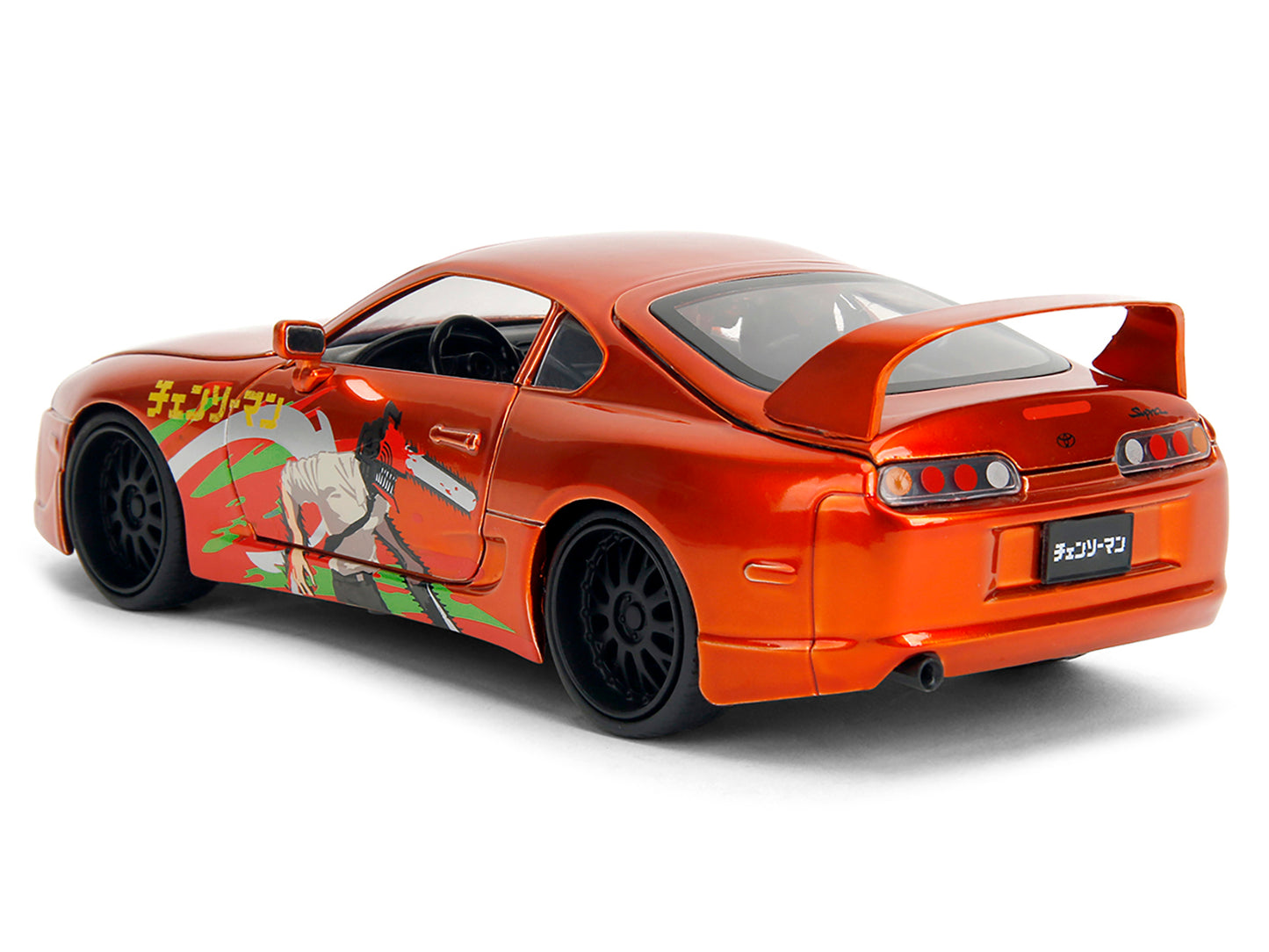 1995 Toyota Supra Orange Metallic with Graphics and Chainsaw Man Diecast Figure "Chainsaw Man" (2022) TV Series "Anime Hollywood Rides" 1/24 Model by Jada <h2>1995 Jada</h2> <p>High-quality car perfec