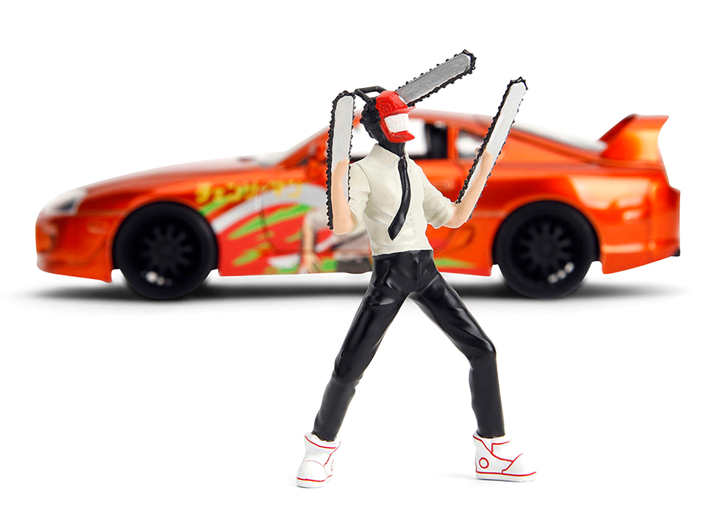 1995 Toyota Supra Orange Metallic with Graphics and Chainsaw Man Diecast Figure "Chainsaw Man" (2022) TV Series "Anime Hollywood Rides" 1/24 Model by Jada <h2>1995 Jada</h2> <p>High-quality car perfec