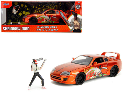 1995 Toyota Supra Orange Metallic with Graphics and Chainsaw Man Diecast Figure "Chainsaw Man" (2022) TV Series "Anime Hollywood Rides" 1/24 Model by Jada <h2>1995 Jada</h2> <p>High-quality car perfec