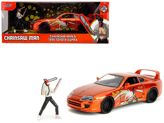 1995 Toyota Supra Orange Metallic with Graphics and Chainsaw Man Diecast Figure "Chainsaw Man" (2022) TV Series "Anime Hollywood Rides" 1/24 Model by Jada <h2>1995 Jada</h2> <p>High-quality car perfec