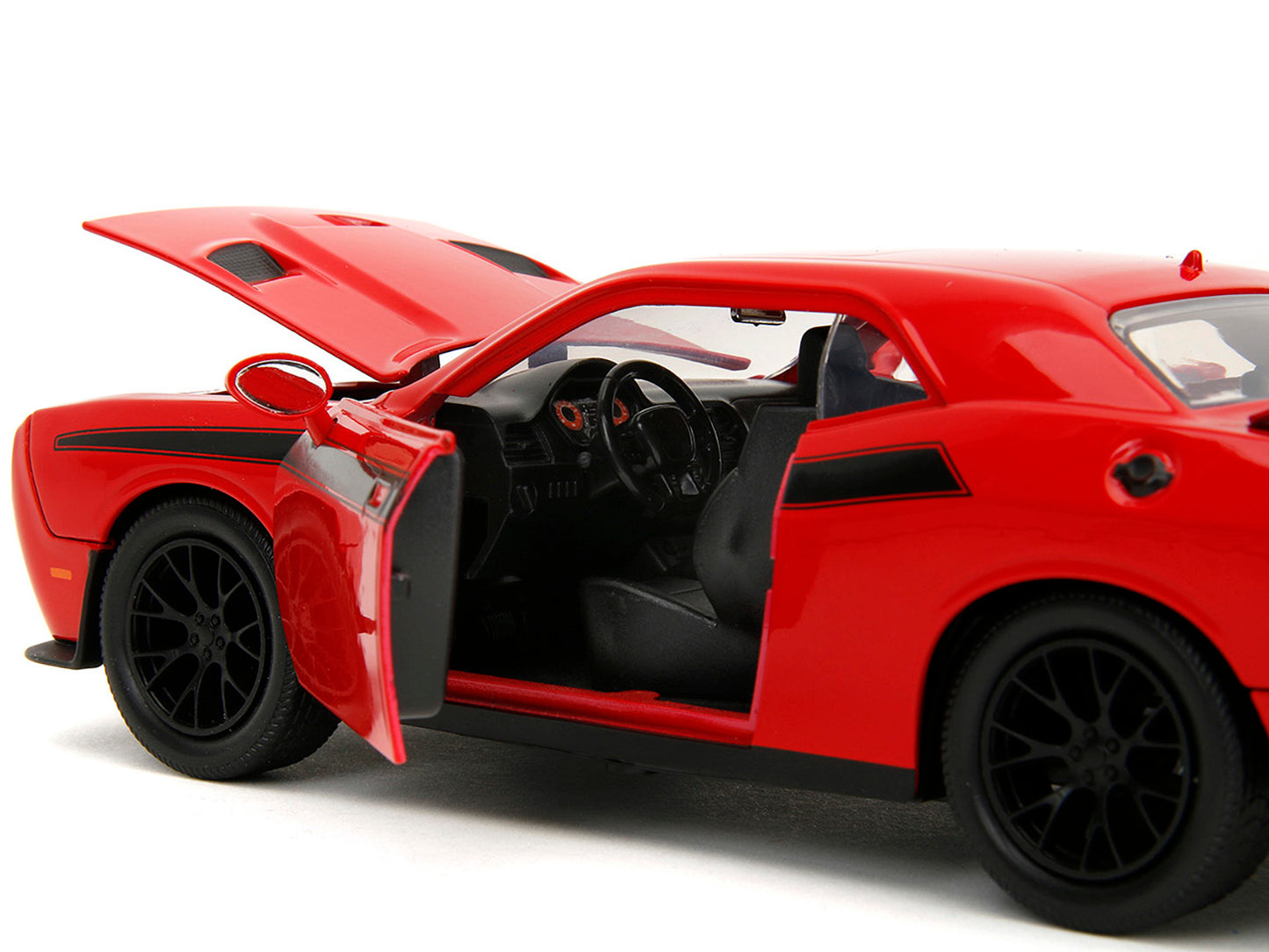 2015 Dodge Challenger Red with Black Stripes and Glenn Diecast Figure "The Walking Dead" (2010-2022) TV Series "Hollywood Rides" 1/24 Model Car by Jada <h2>2015 Jada</h2> <p>High-quality perfect for c