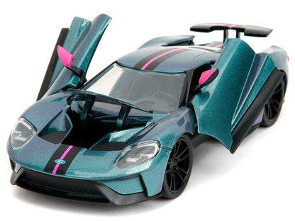 2017 Ford GT Blue Metallic with Pink and Black Stripes "Pink Slips" Series 1/24 Diecast Model Car by Jada <h2>2017 Jada</h2> <p>High-quality perfect for collectors enthusiasts. Features detailed inter