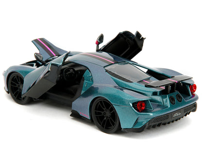 2017 Ford GT Blue Metallic with Pink and Black Stripes "Pink Slips" Series 1/24 Diecast Model Car by Jada <h2>2017 Jada</h2> <p>High-quality perfect for collectors enthusiasts. Features detailed inter