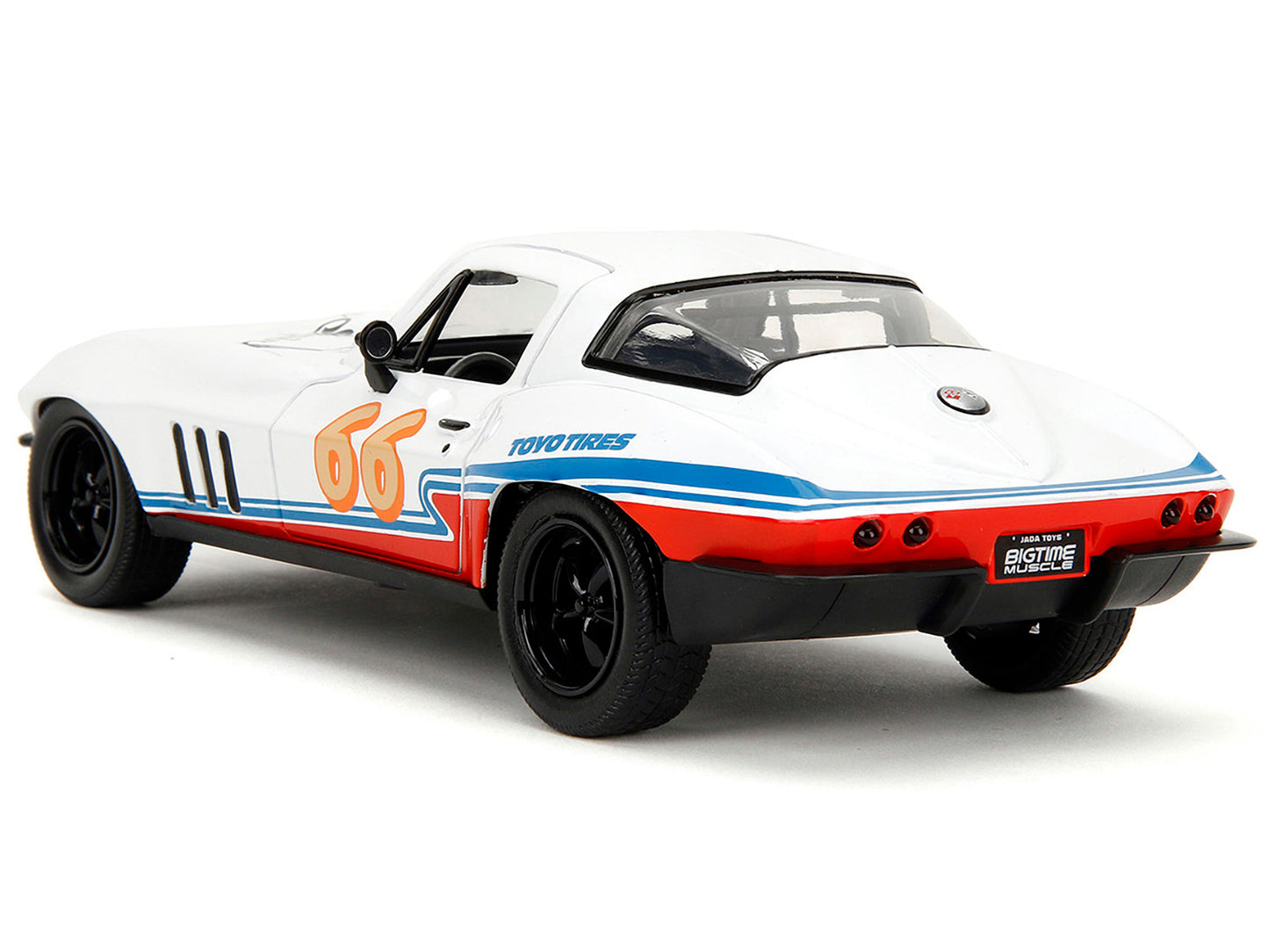 1966 Chevrolet Corvette #66 "Racing Spirit" White with Graphics "Bigtime Muscle" Series 1/24 Diecast Model Car by Jada <h2>1966 Jada</h2> <p>High-quality perfect for collectors and enthusiasts. Featur