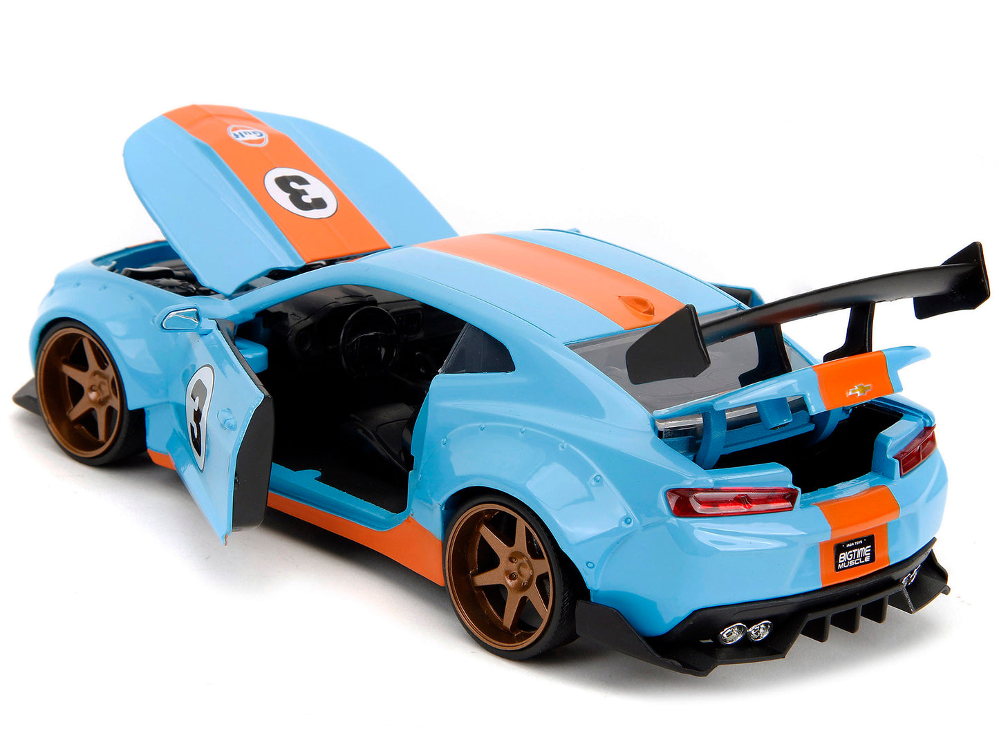 2016 Chevrolet Camaro Widebody #3 Light Blue with Orange Stripes "Gulf Oil" "Wide Body" Series 1/24 Diecast Model Car by Jada <h2>2016 Jada</h2> <p>High-quality perfect for collectors and enthusiasts.