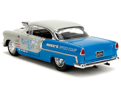 1955 Chevrolet Bel Air "Ghost Gas - Mike's Speed Equip" Light Gray and Blue "Bigtime Muscle" Series 1/24 Diecast Model Car by Jada <h2>1955 Jada</h2> <p>High-quality perfect for collectors enthusiasts