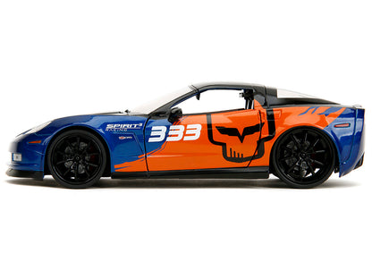 2006 Chevrolet Corvette Z06 #333 "Spirit Racing" Blue Metallic and Orange with Black Hood Top "Bigtime Muscle" Series 1/24 Diecast Model Car by Jada <h2>2006 Jada</h2> <p>High-quality perfect for coll
