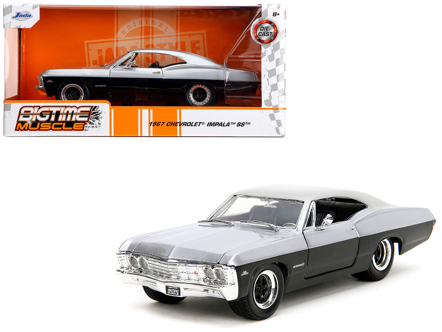 1967 Chevrolet Impala SS Silver Metallic and Black "Bigtime Muscle" Series 1/24 Diecast Model Car by Jada <h2>1967 Jada</h2> <p>High-quality perfect for collectors enthusiasts. Features detailed inter