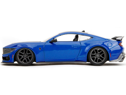 2024 Ford Mustang Dark Horse Blue Metallic with Black and Gray Stripes "Bigtime Muscle" Series 1/24 Diecast Model Car by Jada <h2>2024 Jada</h2> <p>High-quality perfect for collectors enthusiasts. Fea