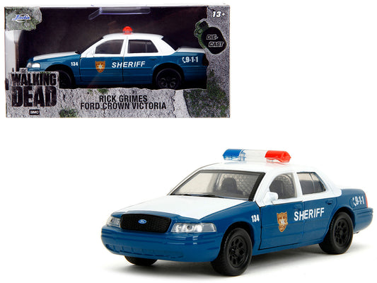 Rick Grimes' Ford Crown Victoria "Sheriff" Blue and White "The Walking Dead" (2010-2022) TV Series "Hollywood Rides" 1/32 Diecast Model Car by Jada <h2>Rick Jada</h2> <p>High-quality perfect for colle