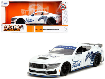 2024 Ford Mustang Dark Horse White with "Mustang Graphics" "Bigtime Muscle" Series 1/24 Diecast Model Car by Jada <h2>2024 Jada</h2> <p>High-quality perfect for collectors and enthusiasts. Features de