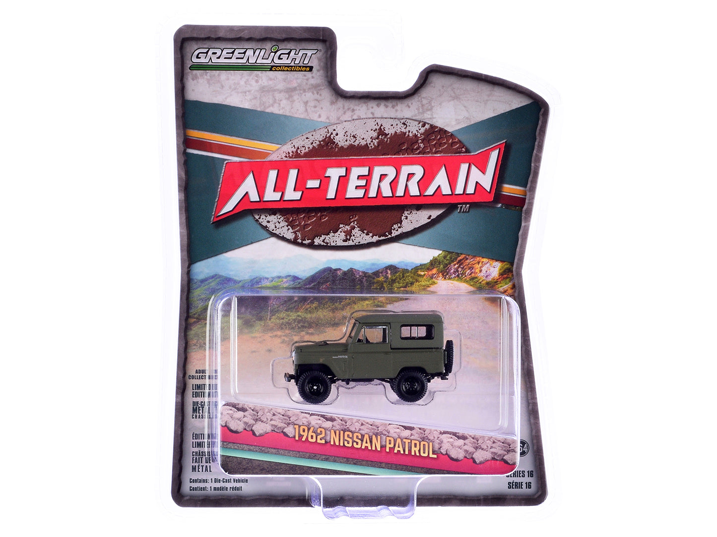 GreenLight 1962 Nissan Patrol Matt Olive Green "All Terrain" Series 16 1/64 Diecast Model Car by <h2>1962 Greenlight</h2> <p>High-quality perfect for collectors and enthusiasts. Features detailed inte