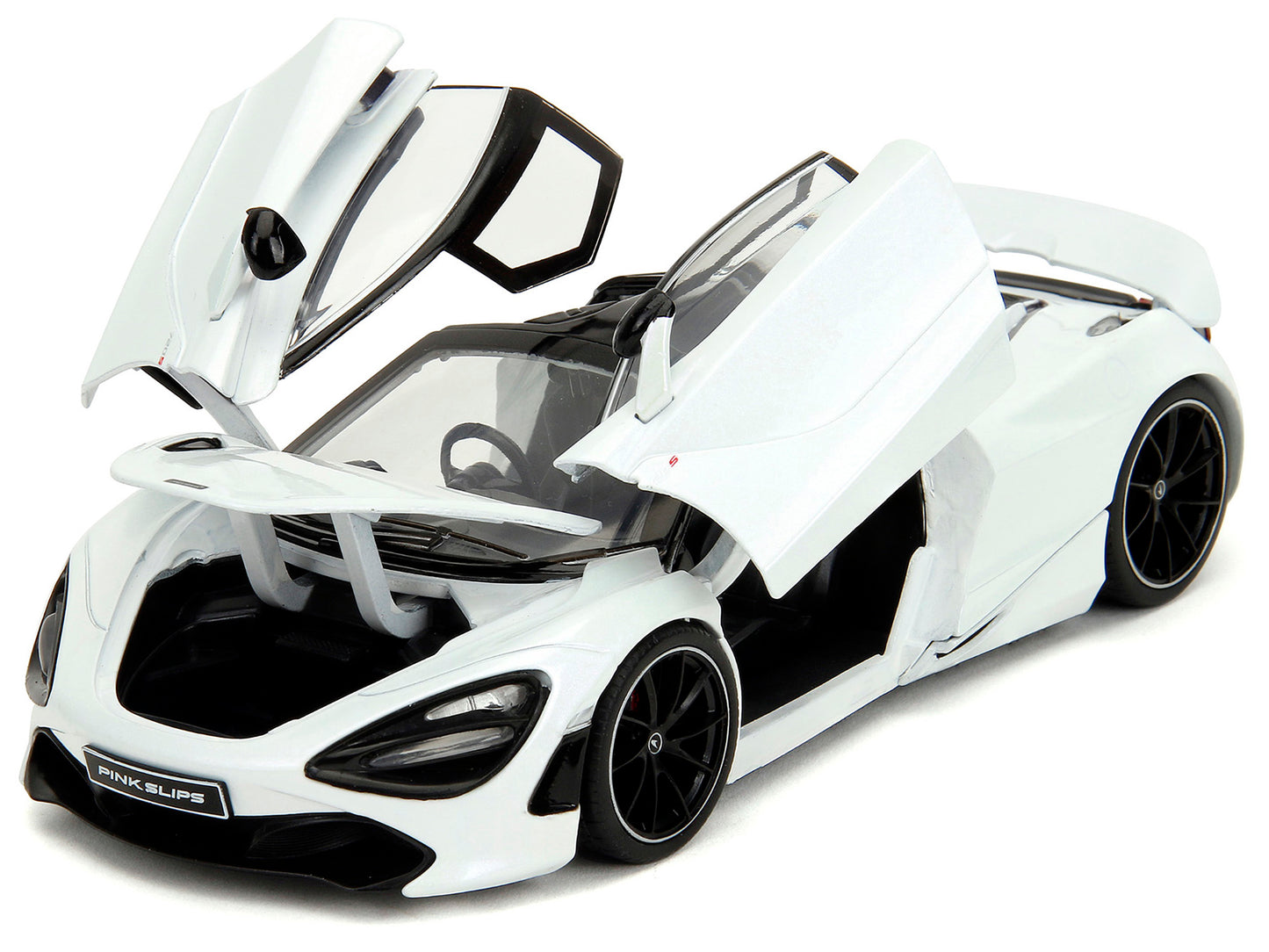 McLaren 720S White Metallic with Black Top "Pink Slips" Series 1/24 Diecast Model Car by Jada <h2>McLaren Jada</h2> <p>High-quality perfect for collectors and enthusiasts. Features detailed interior e