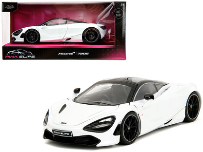 McLaren 720S White Metallic with Black Top "Pink Slips" Series 1/24 Diecast Model Car by Jada <h2>McLaren Jada</h2> <p>High-quality perfect for collectors and enthusiasts. Features detailed interior e