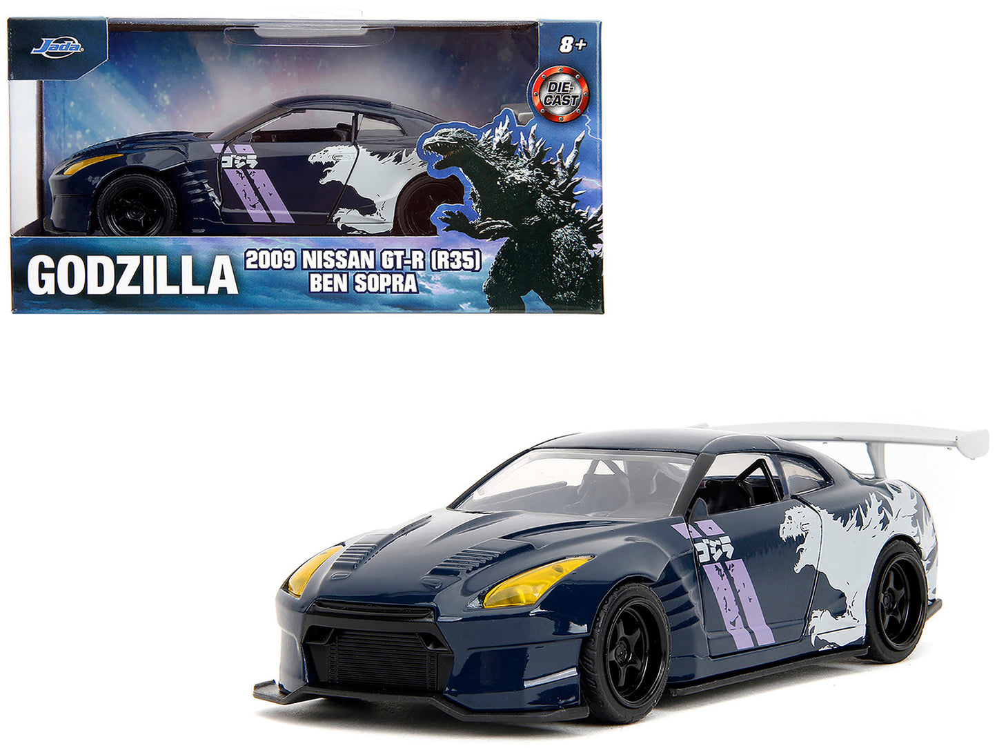 2009 Nissan GT-R (R35) Ben Sopra Dark Blue with Graphics "Godzilla" "Hollywood Rides" Series 1/32 Diecast Model Car by Jada <h2>2009 Jada</h2> <p>High-quality perfect for collectors and enthusiasts. F