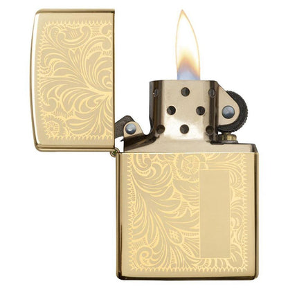 Zippo Windproof Lighter Venetian L&M High Polish Brass (Venetian Brass)