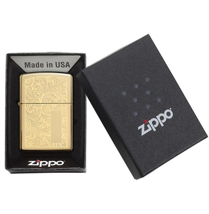 Zippo Windproof Lighter Venetian L&M High Polish Brass (Venetian Brass)
