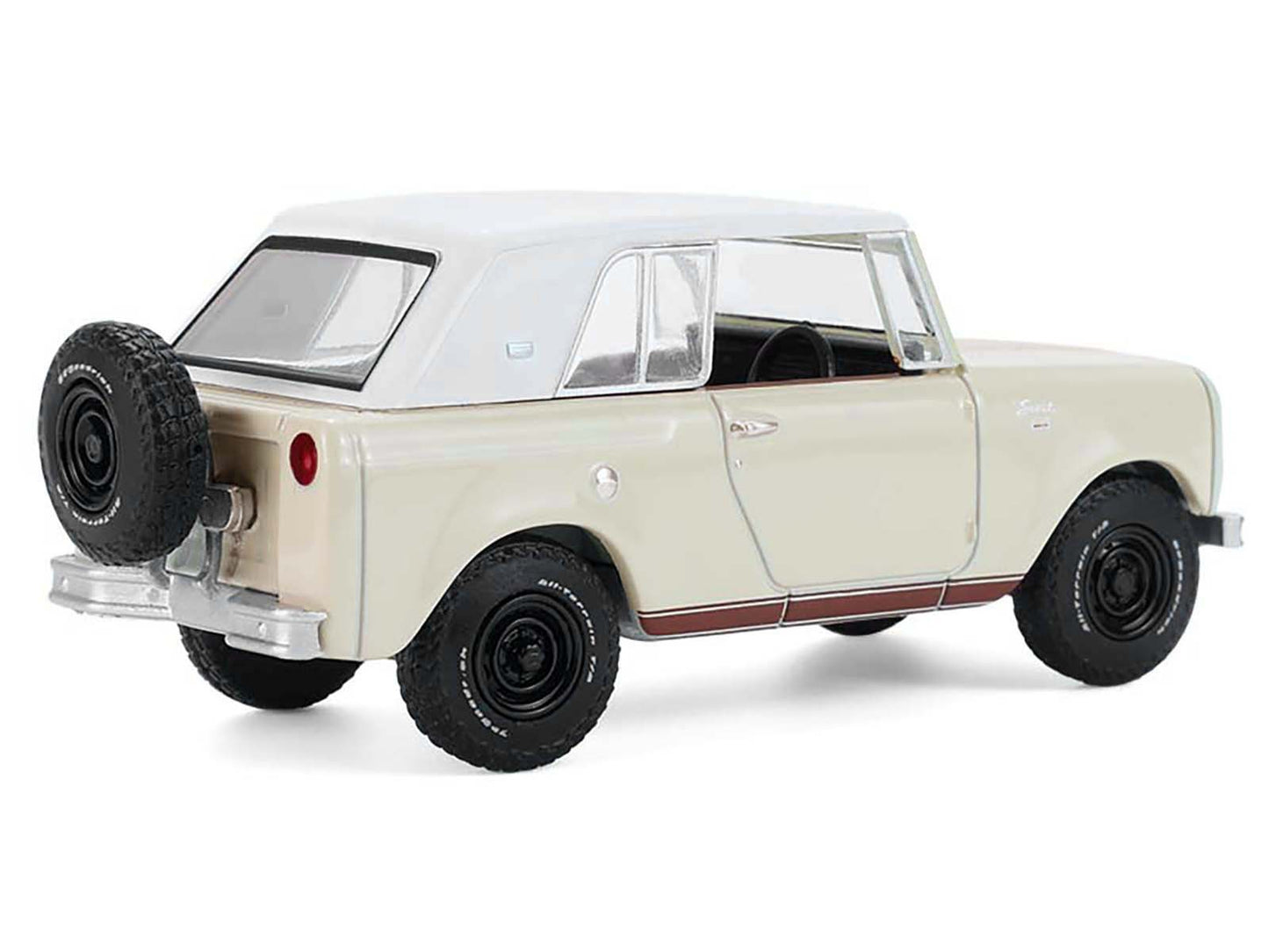 GreenLight 1967 International Scout 800 Sportop Cream with Brown Stripes and White Top "All Terrain" Series 17 1/64 Diecast Model Car by <h2>1967 Greenlight</h2> <p>High-quality perfect for collectors
