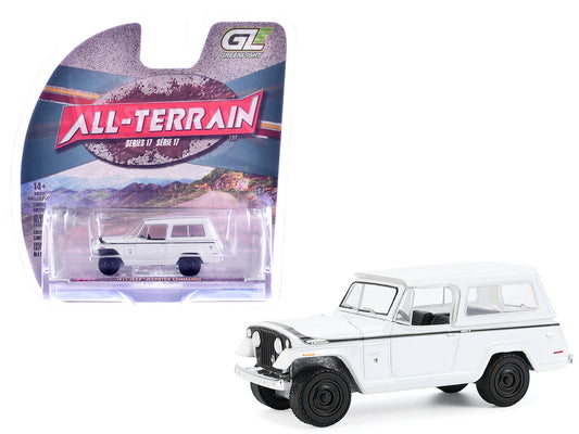1971 Jeep Jeepster Commando White with Black Stripes "All Terrain" Series 17 1/64 T&y Diecast Model Car by Greenlight