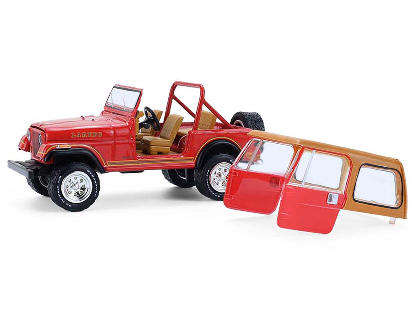 GreenLight 1980 Jeep CJ-7 Laredo Red with Tan Top "All Terrain" Series 17 1/64 Diecast Model Car by <h2>1980 Greenlight</h2> <p>High-quality perfect for collectors and enthusiasts. Features detailed i