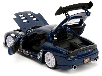 1993 Mazda RX-7 Dark Blue with Graphics and Kakashi Hatake Diecast Figure "Naruto Shippuden" (2009-2017) TV Series "Anime Hollywood Rides" 1/24 Model Car by Jada <h2>1993 Jada</h2> <p>High-quality per