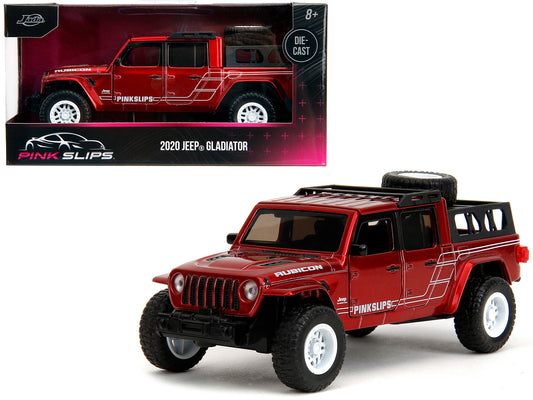 2020 Jeep Gladiator Pickup Truck Candy Red "Pink Slips" Series 1/32 Diecast Model Car by Jada <h2>2020 Jada</h2> <p>High-quality perfect for collectors and enthusiasts. Features detailed interior exte