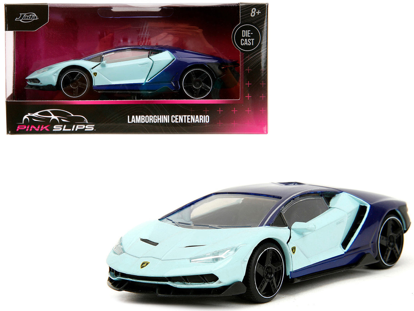 Lamborghini Centenario Light Blue and Purple "Pink Slips" Series 1/32 Diecast Model Car by Jada <h2>Lamborghini Jada</h2> <p>High-quality perfect for collectors enthusiasts. Features detailed interior