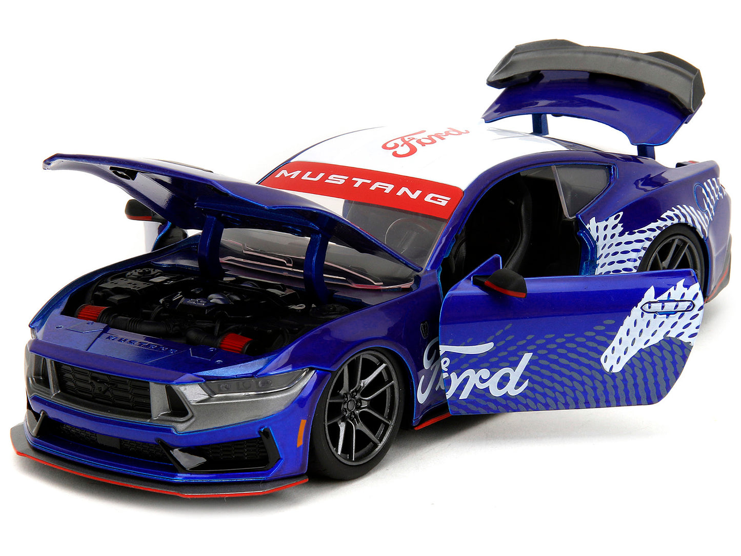 2024 Ford Mustang Dark Horse Candy Blue with White Top and "Mustang Graphics" "Bigtime Muscle" Series 1/24 Diecast Model Car by Jada <h2>2024 Jada</h2> <p>High-quality perfect for collectors enthusias