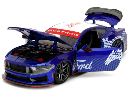 2024 Ford Mustang Dark Horse Candy Blue with White Top and "Mustang Graphics" "Bigtime Muscle" Series 1/24 Diecast Model Car by Jada <h2>2024 Jada</h2> <p>High-quality perfect for collectors enthusias