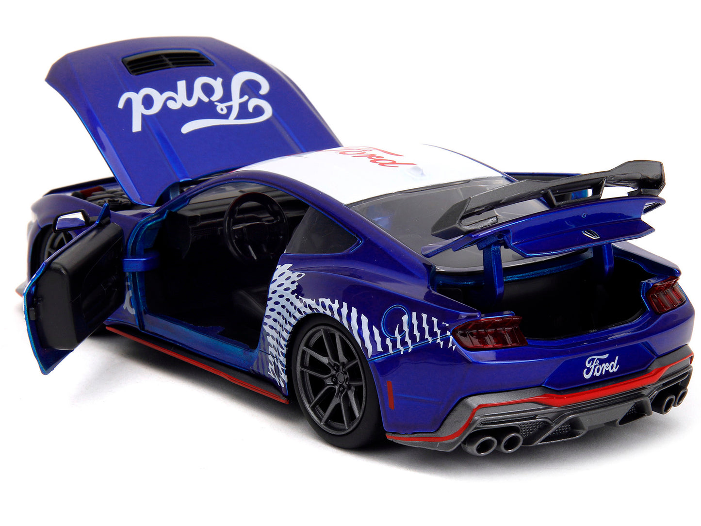 2024 Ford Mustang Dark Horse Candy Blue with White Top and "Mustang Graphics" "Bigtime Muscle" Series 1/24 Diecast Model Car by Jada <h2>2024 Jada</h2> <p>High-quality perfect for collectors enthusias