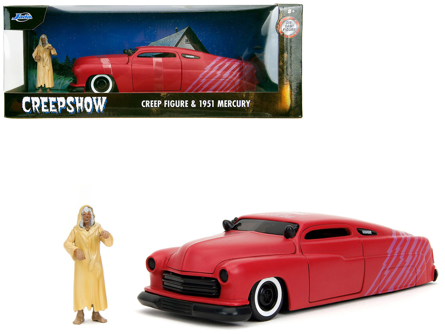 1951 Mercury Matt Red with Purple Stripes and Creep Diecast Figure "Creepshow" (1982) Movie "Hollywood Rides" Series 1/24 Model Car by Jada <h2>1951 Jada</h2> <p>High-quality perfect for collectors en