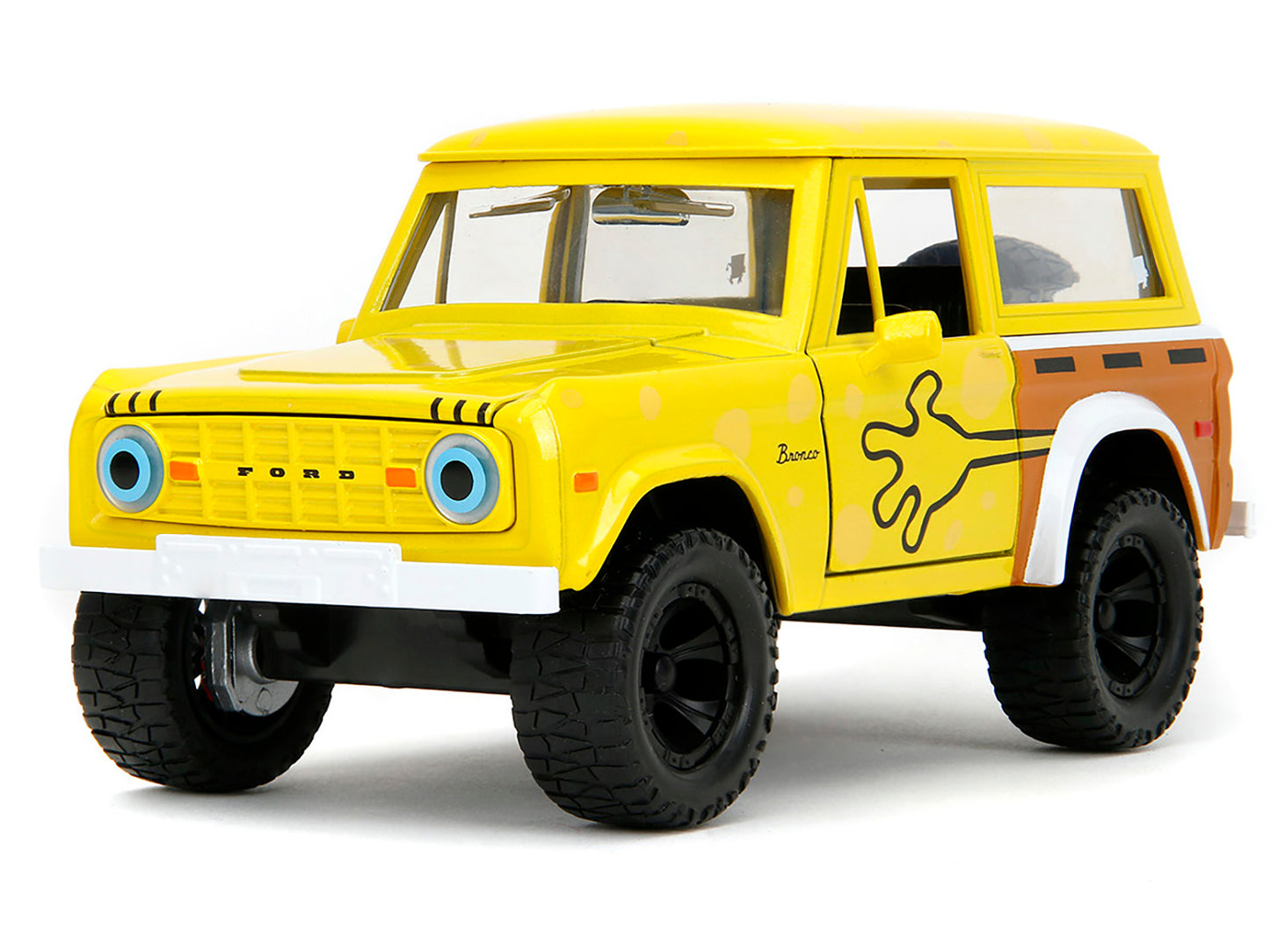 1973 Ford Bronco Yellow with Graphics and SpongeBob SquarePants Diecast Figure "SpongeBob SquarePants" (1999–Current) TV Series "Hollywood Rides" 1/24 Model Car by Jada <h2>1973 Jada</h2> <p>High-qual