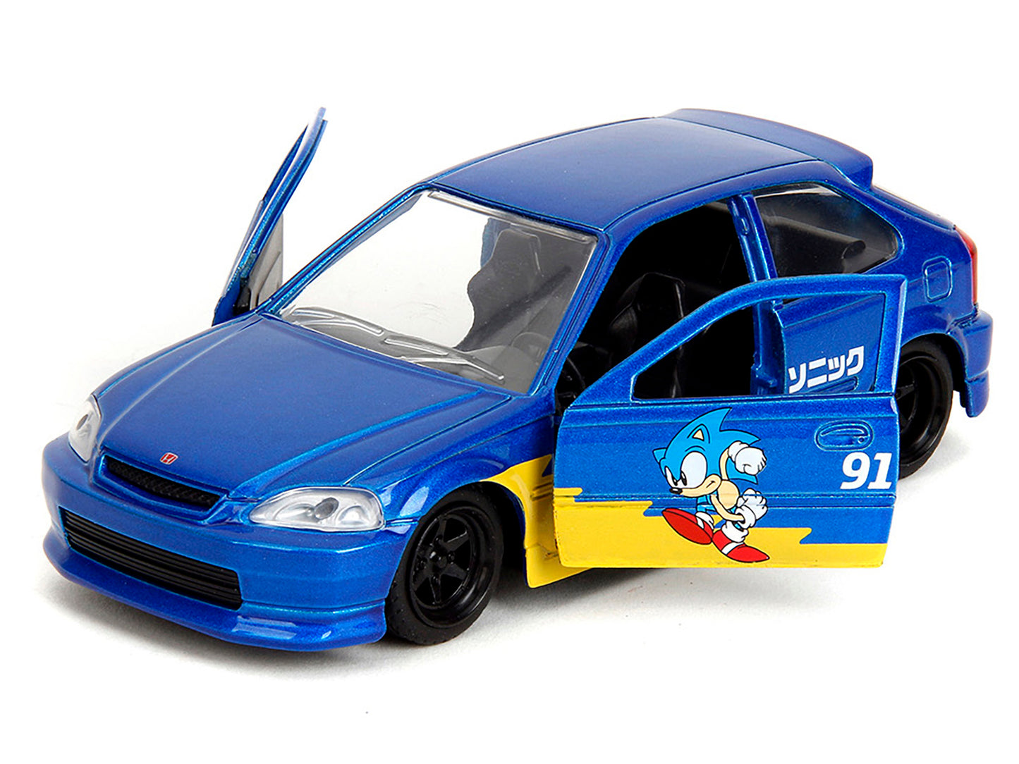 1997 Honda Civic Type R Blue Metallic with Graphics "Sonic the Hedgehog" (1991) Video Game "Hollywood Rides" Series 1/32 Diecast Model Car by Jada <h2>1997 Jada</h2> <p>High-quality perfect for collec