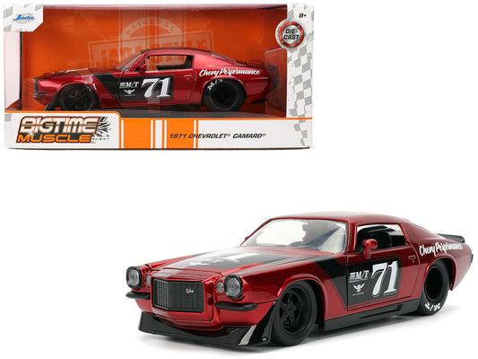1971 Chevrolet Camaro #71 Red Metallic with Black Stripes "Bigtime Muscle" Series 1/24 Diecast Model Car by Jada <h2>1971 Jada</h2> <p>High-quality perfect for collectors and enthusiasts. Features det