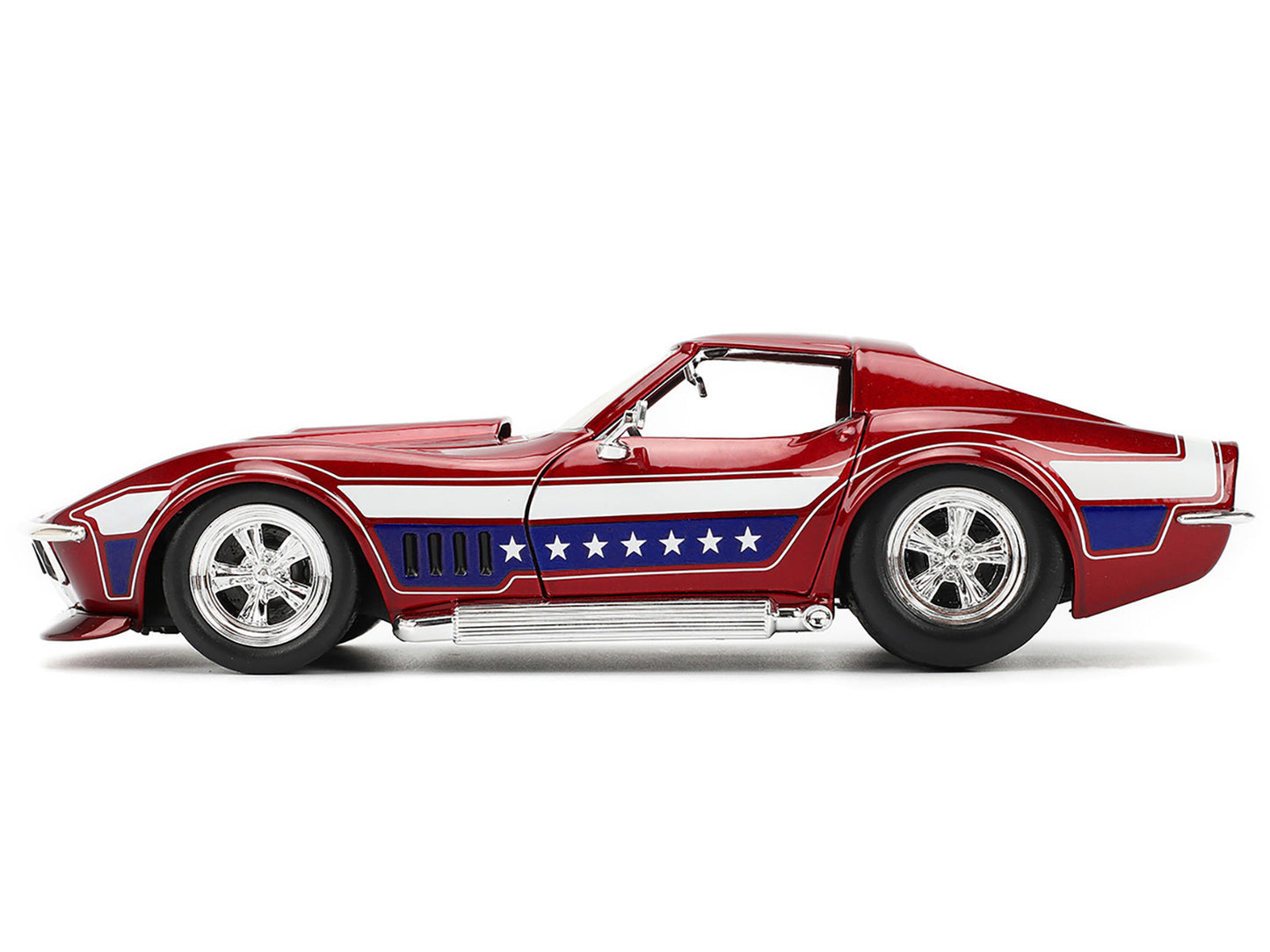 1969 Chevrolet Corvette Stingray ZL1 Red Metallic with Stars and Stripes Graphics "Bigtime Muscle" Series 1/24 Diecast Model Car by Jada <h2>1969 Jada</h2> <p>High-quality perfect for collectors enthu
