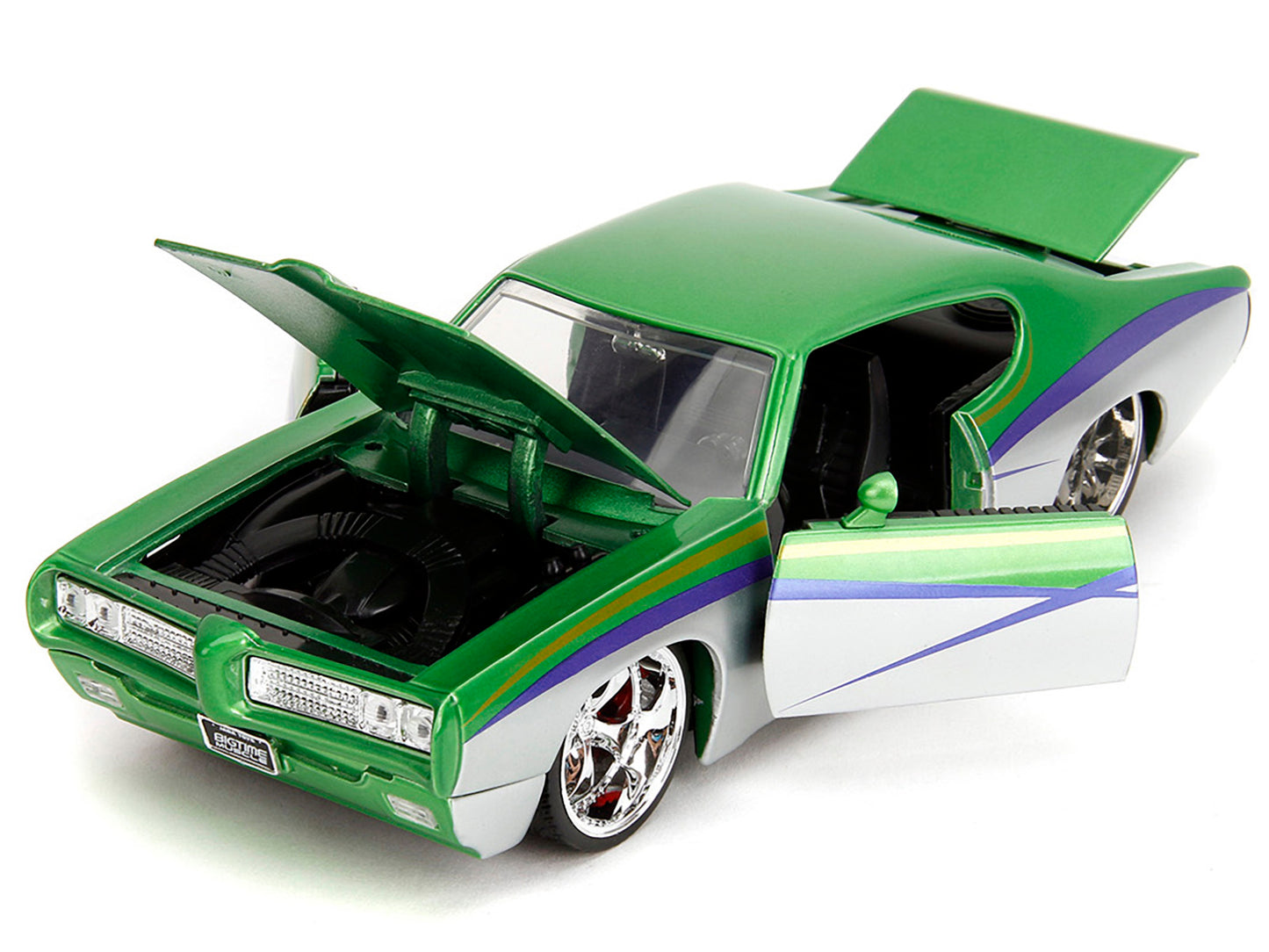 1969 Pontiac GTO Judge Green Metallic and Silver with Stripes "Bigtime Muscle" Series 1/24 Diecast Model Car by Jada <h2>1969 Jada</h2> <p>High-quality perfect for collectors enthusiasts. Features det