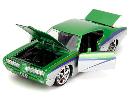 1969 Pontiac GTO Judge Green Metallic and Silver with Stripes "Bigtime Muscle" Series 1/24 Diecast Model Car by Jada <h2>1969 Jada</h2> <p>High-quality perfect for collectors enthusiasts. Features det