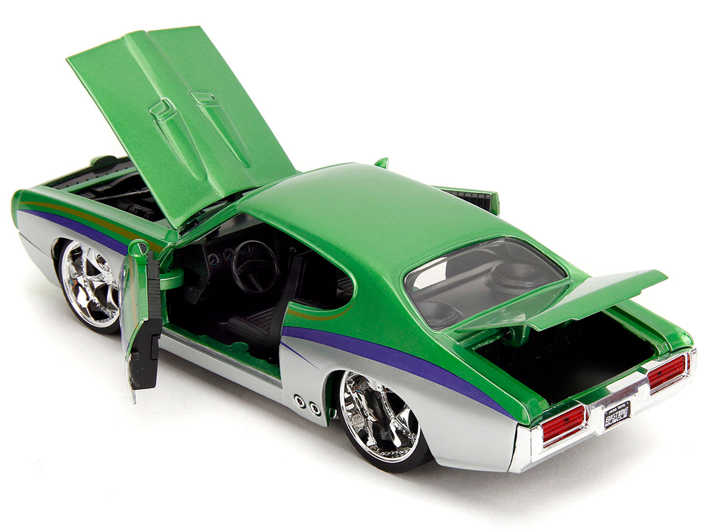 1969 Pontiac GTO Judge Green Metallic and Silver with Stripes "Bigtime Muscle" Series 1/24 Diecast Model Car by Jada <h2>1969 Jada</h2> <p>High-quality perfect for collectors enthusiasts. Features det
