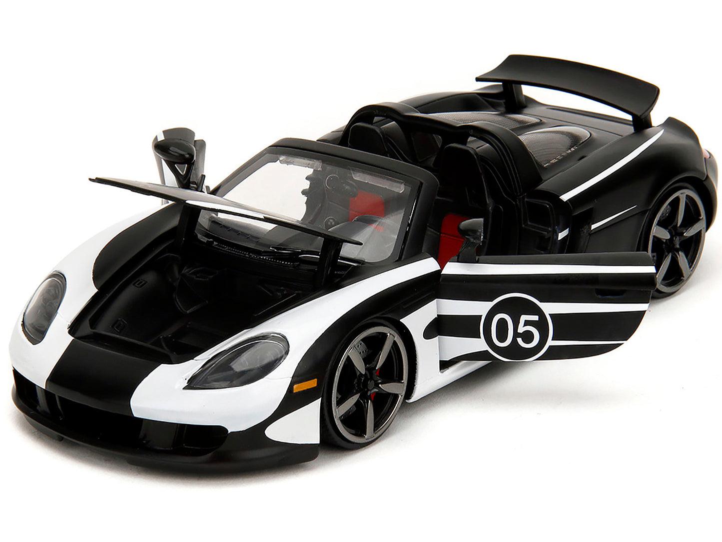 Porsche Carrera GT Convertible #05 Black with White Graphics "Hyper-Spec" Series 1/24 Diecast Model Car by Jada <h2>Porsche Jada</h2> <p>High-quality perfect for collectors and enthusiasts. Features d