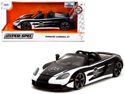 Porsche Carrera GT Convertible #05 Black with White Graphics "Hyper-Spec" Series 1/24 Diecast Model Car by Jada <h2>Porsche Jada</h2> <p>High-quality perfect for collectors and enthusiasts. Features d