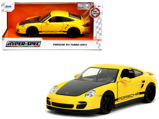 Porsche 911 Turbo (997) Yellow with Carbon Hood "Hyper-Spec" Series 1/24 Diecast Model Car by Jada <h2>Porsche Jada</h2> <p>High-quality perfect for collectors and enthusiasts. Features detailed inter