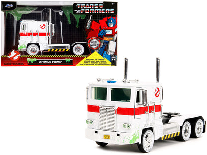 G1 Autobot Optimus Prime Truck White with Robot on Chassis from "Transformers" TV Series - "Ghostbusters" (1984) Movie Crossover "Hollywood Rides" 1/24 Diecast Model by Jada <h2>G1 Jada</h2> <p>High-q