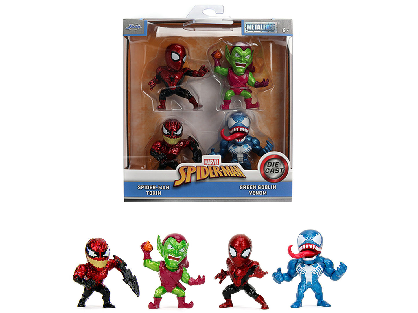 Set of 4 Diecast Figures "Spider-Man" "Metalfigs" Series Models by Jada <h2>Set Jada</h2> <p>High-quality model car perfect for collectors and enthusiasts. Features detailed interior exterior craftsma